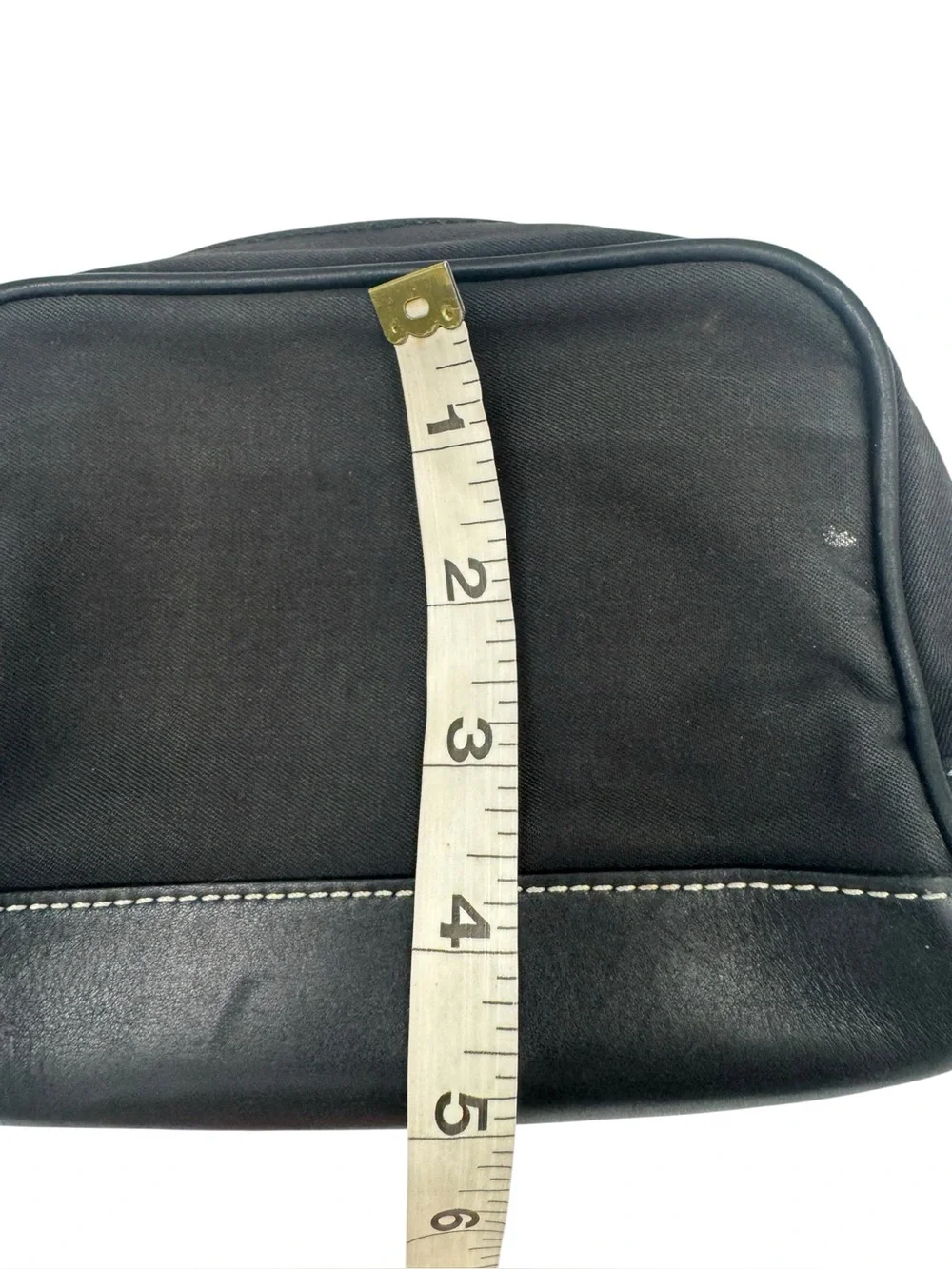 Coach Black Nylon Leather Makeup Toiletry Cosmetic  Case with hangtag
